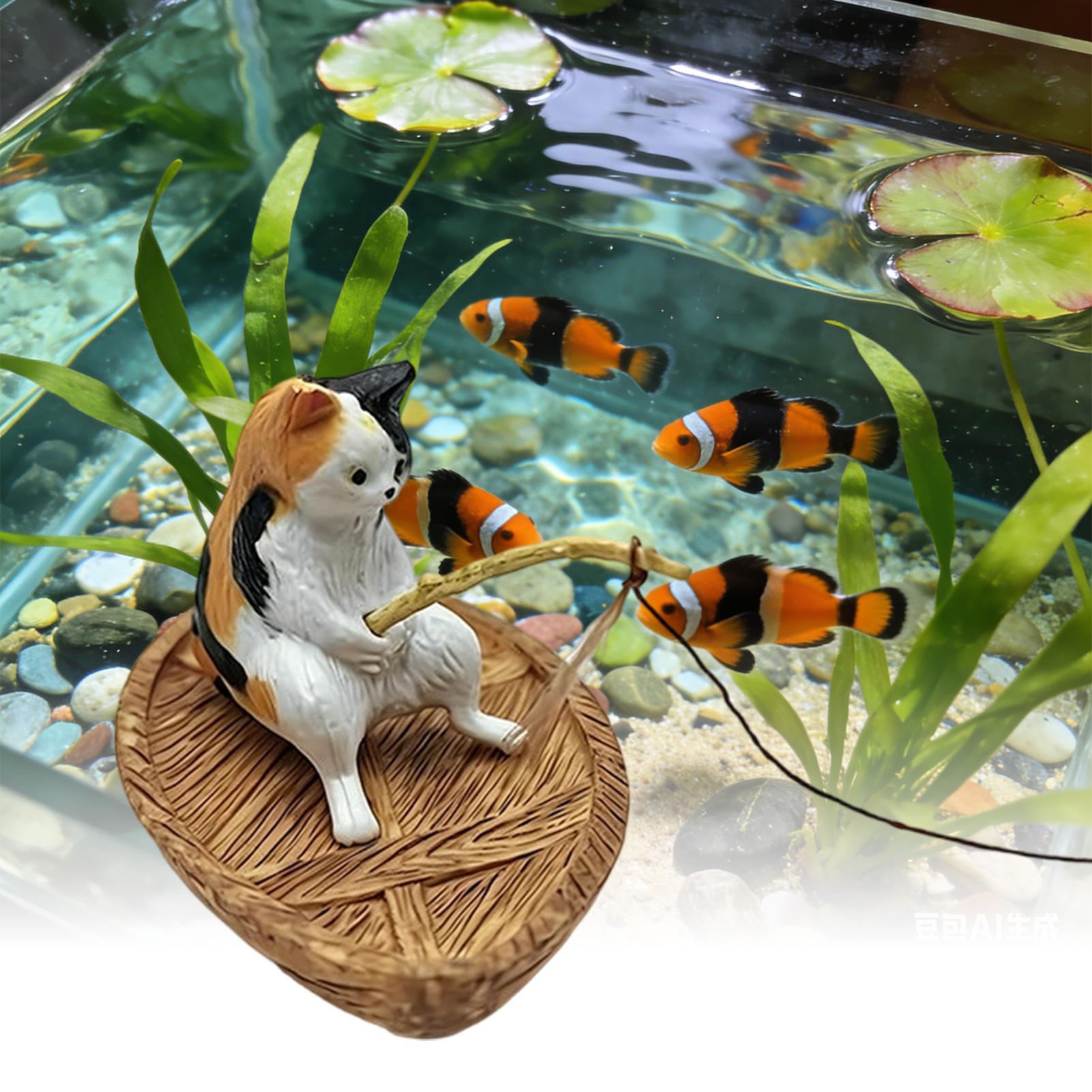 Aquarium Fish Names - 어항 장식품 새끼 고양이 낚시 장식품