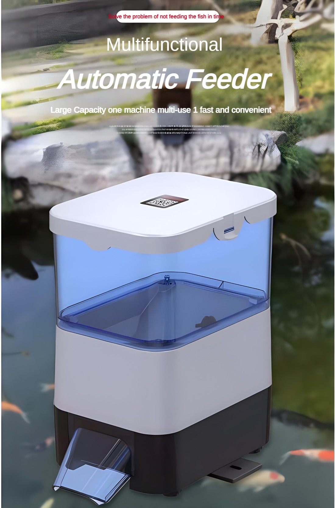 Aquarium Fish Feeder Automatic - EVNICE 태양광 자동 물고기 급식기 지능형