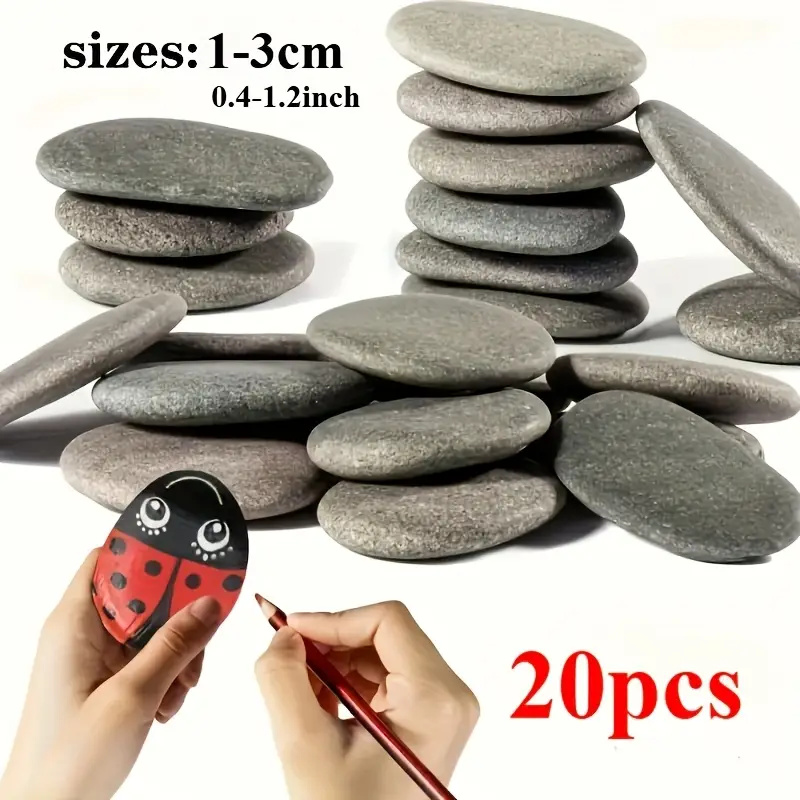 Aquarium Decoration Rock - 20Pcs 자연 강 바위 회색-검은 색