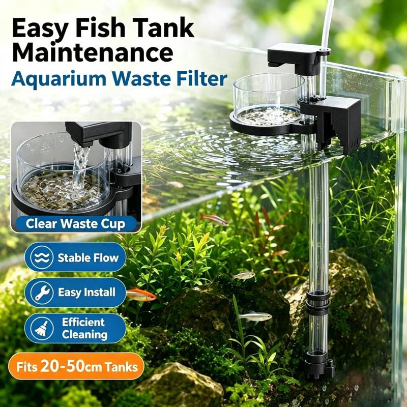Aquarium Fish Waste Collector - 분리형 에어 리프트 수족관 물고기 배설물