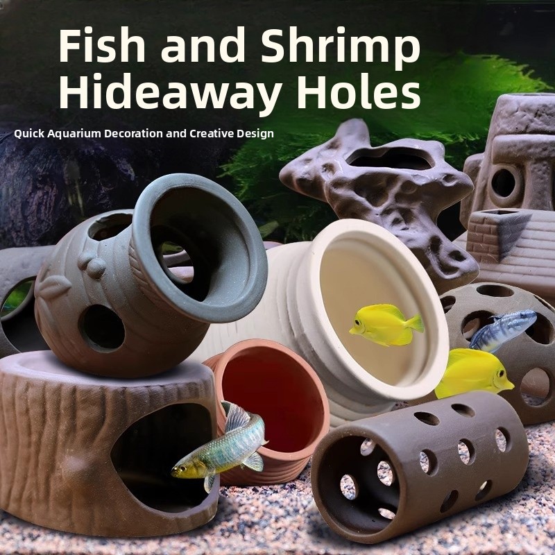Aquarium Fish Reproduction - 물고기와 새우 번식을 위한 숨숨처소가 있는