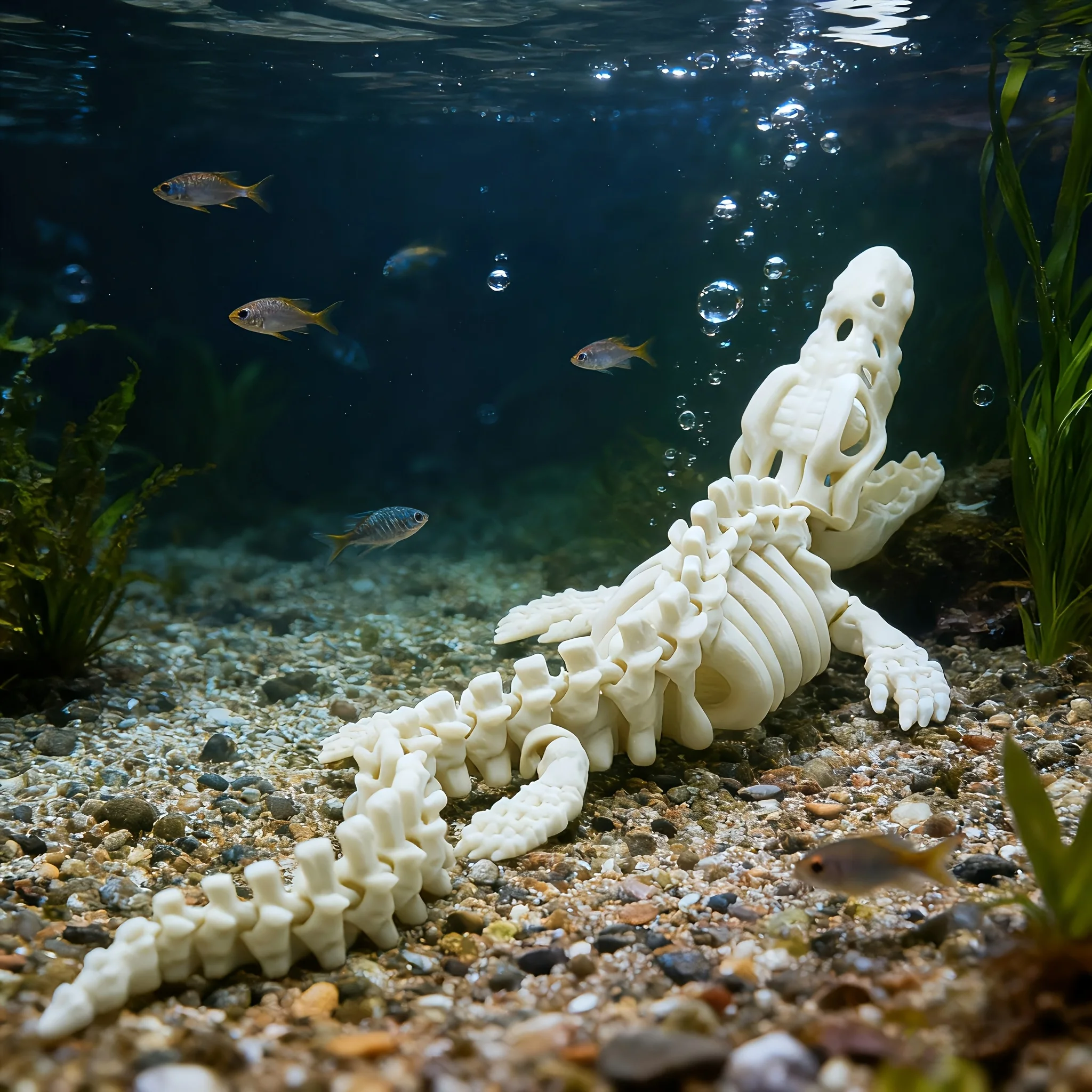 Aquarium Fish Reproduction - 실제처럼 보이는 캉롱 골격 복제품 수족관