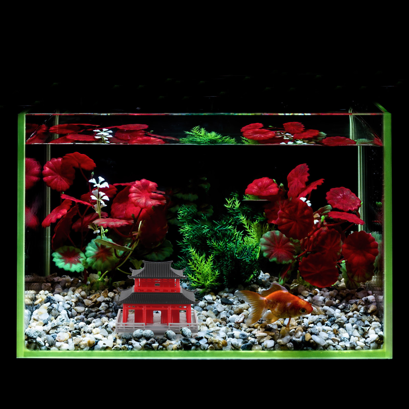 미니 파빌리온, 중국 고대 건축 양식, 수족관 장식,  - Aquarium Fish In 리뷰 및 가격