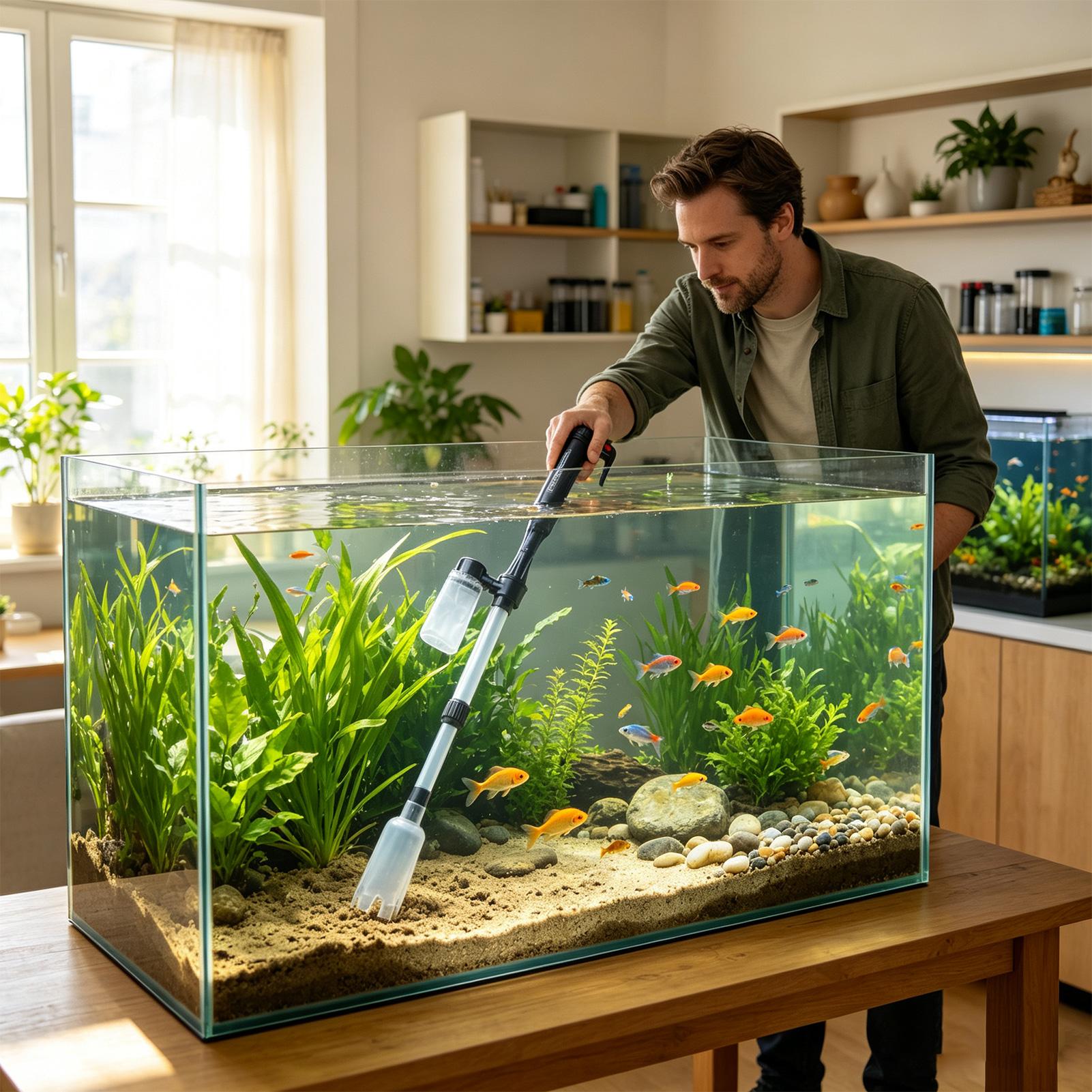 3 in 1 수족관 진공 청소기 물갈이 기능이 있는 모 - Aquarium Fish Waste Collector 리뷰 및 가격