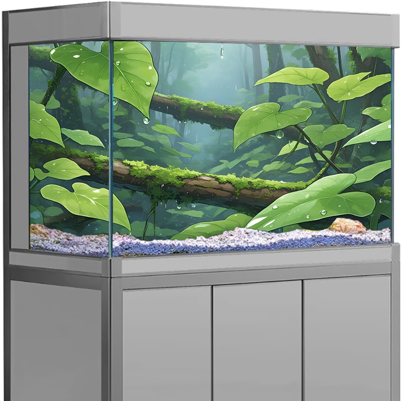 천연 대나무 숲 & 벚꽃 수족관 배경 스티커 PVC 양 - Aquarium Fish Background 리뷰 및 가격