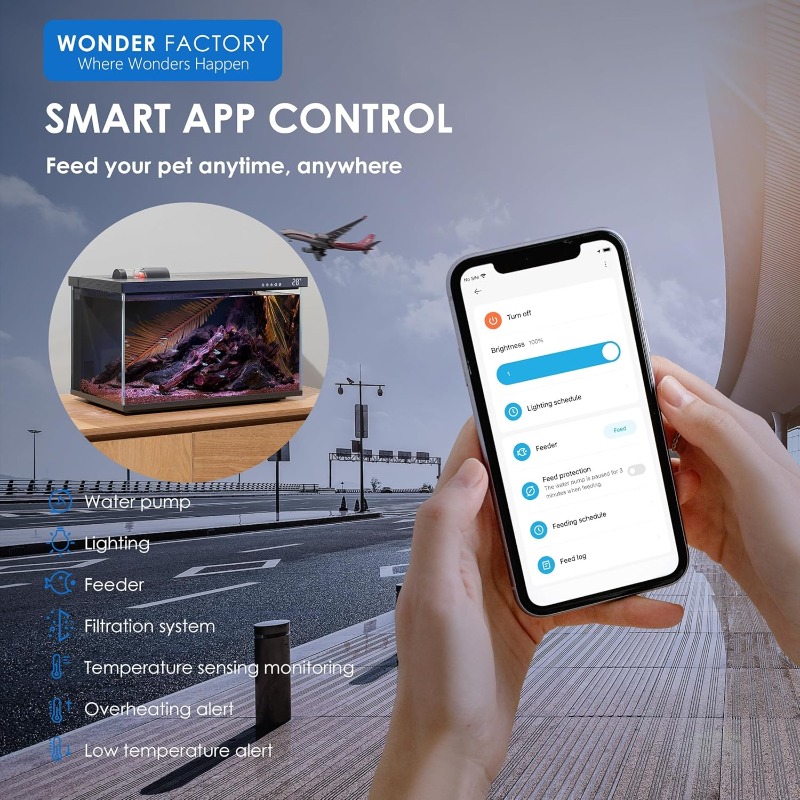 스마트 어항, 유리 어항, 자가 세척 필터, 듀얼 컬러 - Aquarium Fish Feeder Automatic 리뷰 및 가격