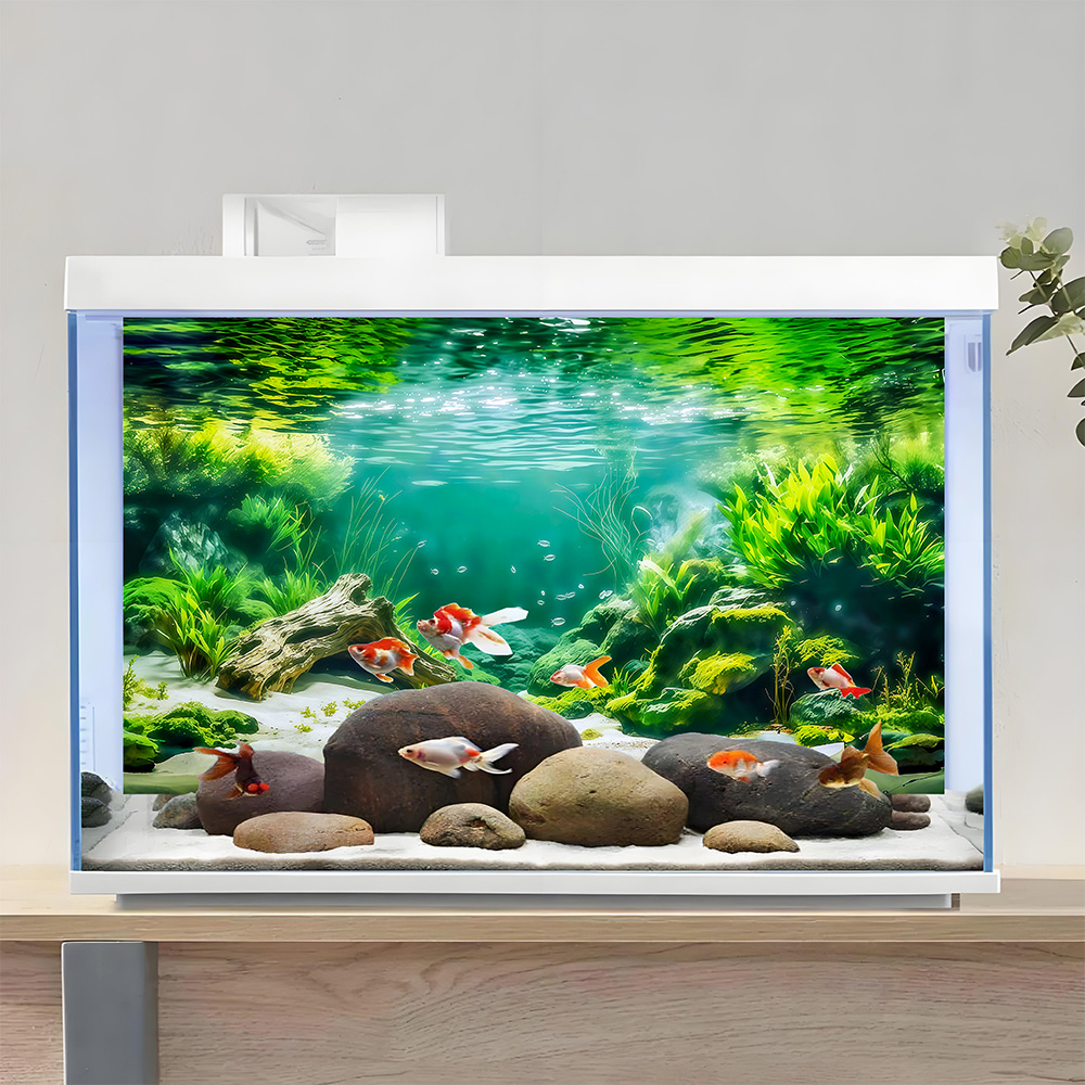 하단의 강 분지, 어항 배경 그림, 수족관 스티커, 전 - Aquarium Fish Background 리뷰 및 가격