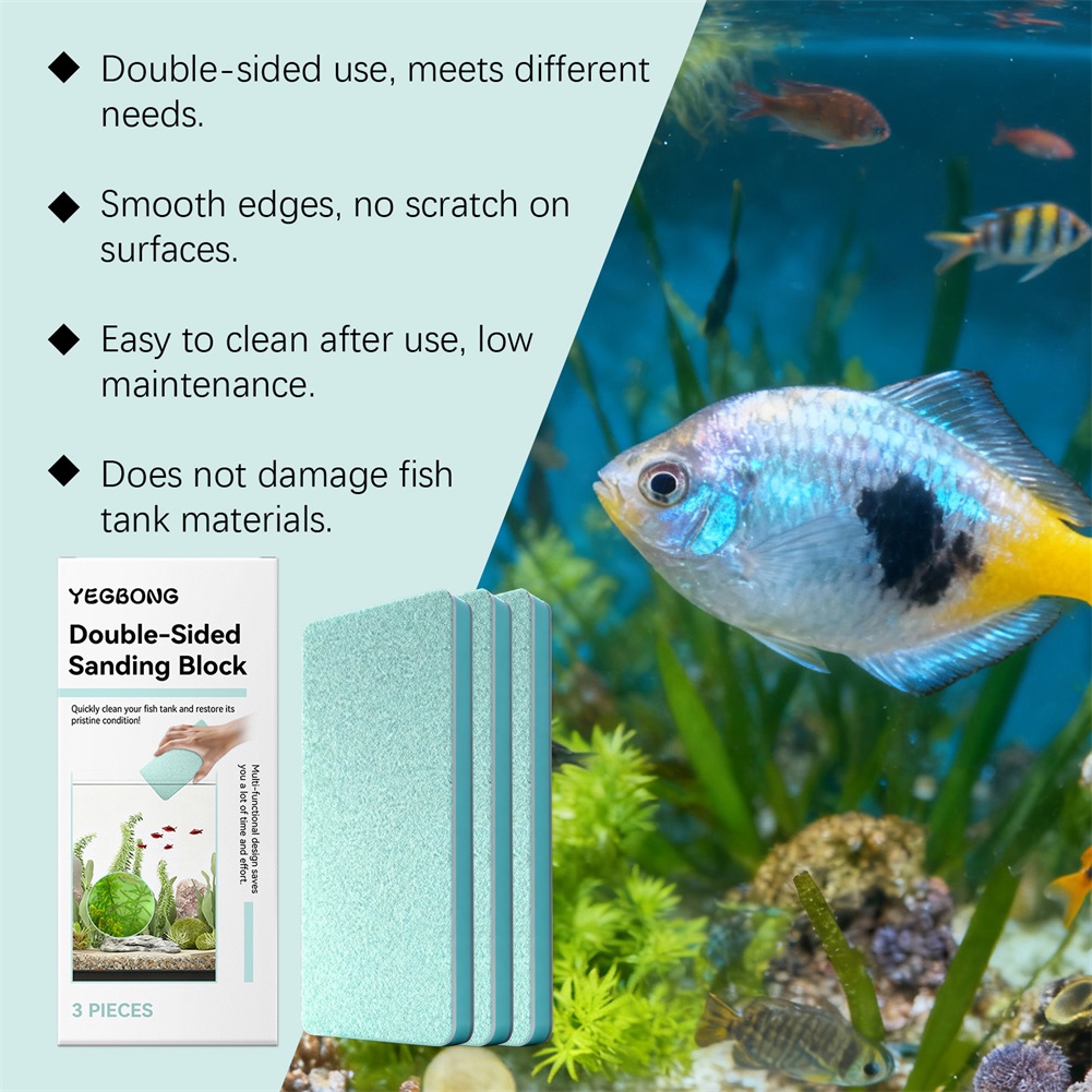 3pcs 수족관 청소 스펀지, 양면 샌딩 스펀지 블록, - Aquarium Fish Maintenance 리뷰 및 가격